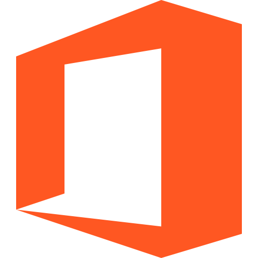 Office 365 logo, stylized 'O' in red