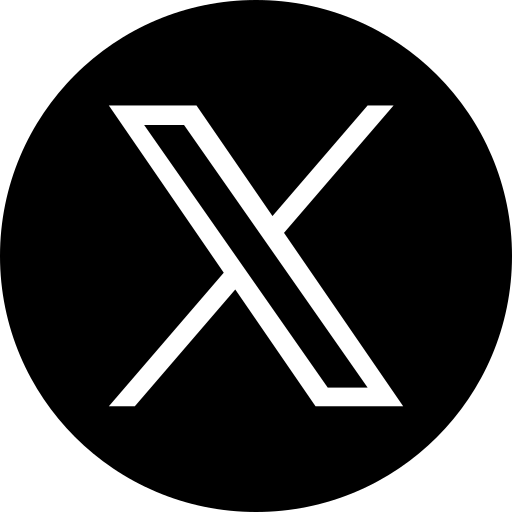 X logo, stylized 'X' in black