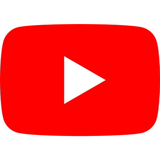 YouTube logo, red play button